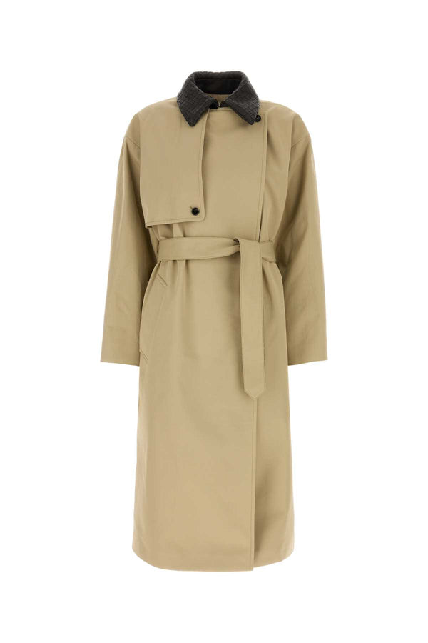 Bottega Veneta Exterior: 100% Cotton trench coat in beige