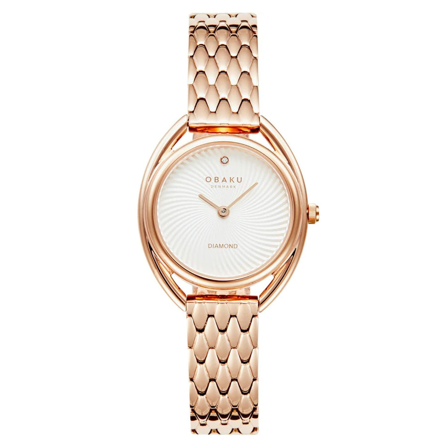 Obaku Stainless steel case watch in rose gold
