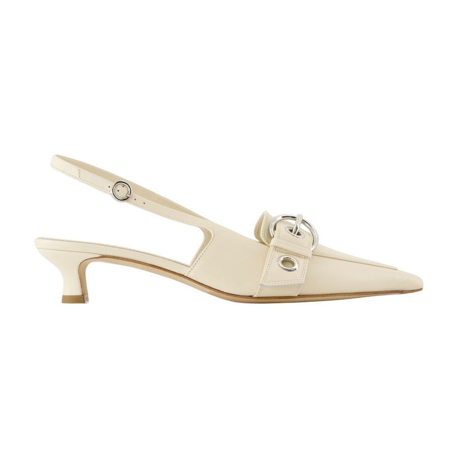 Aeyde leather slingback heel in beige