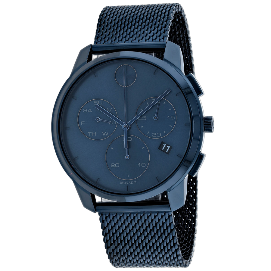 Movado Stainless steel case watch in blue