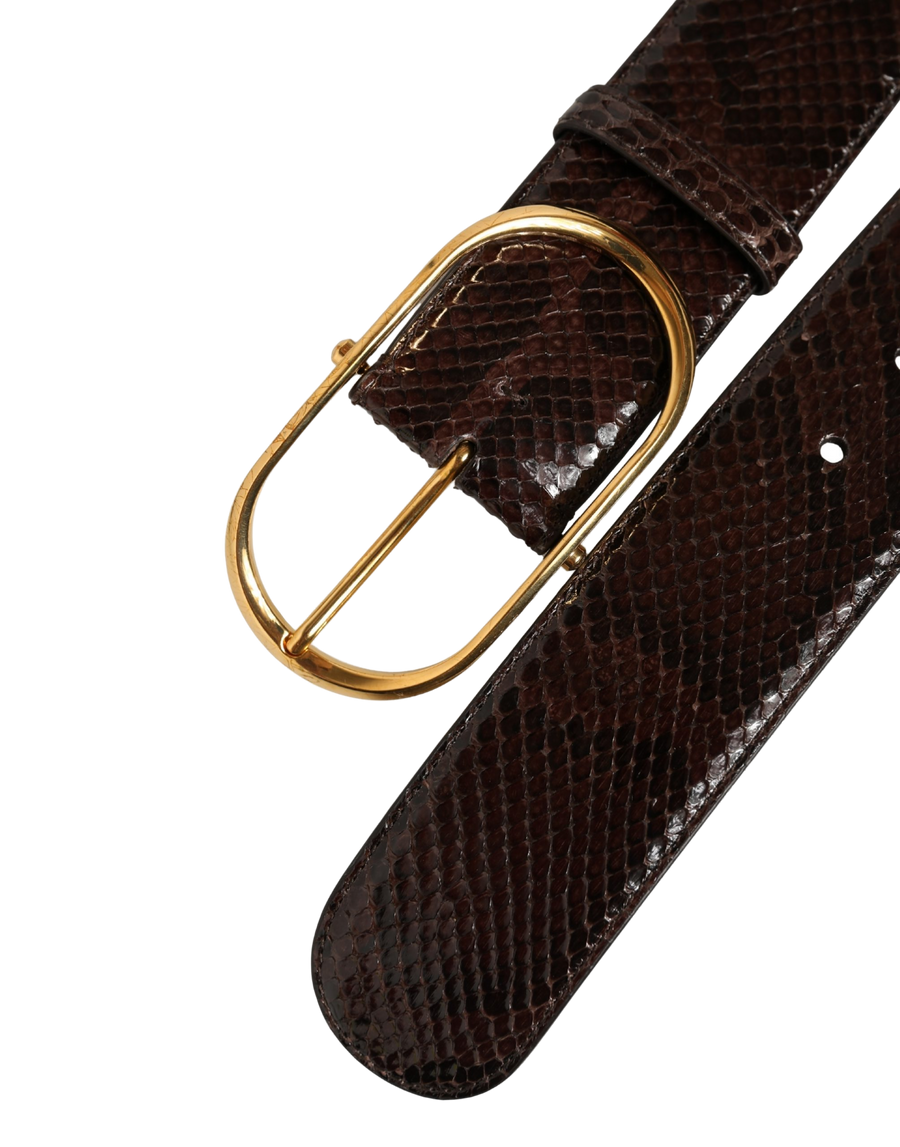 Dolce & Gabbana 100% Python Leather belt in brown