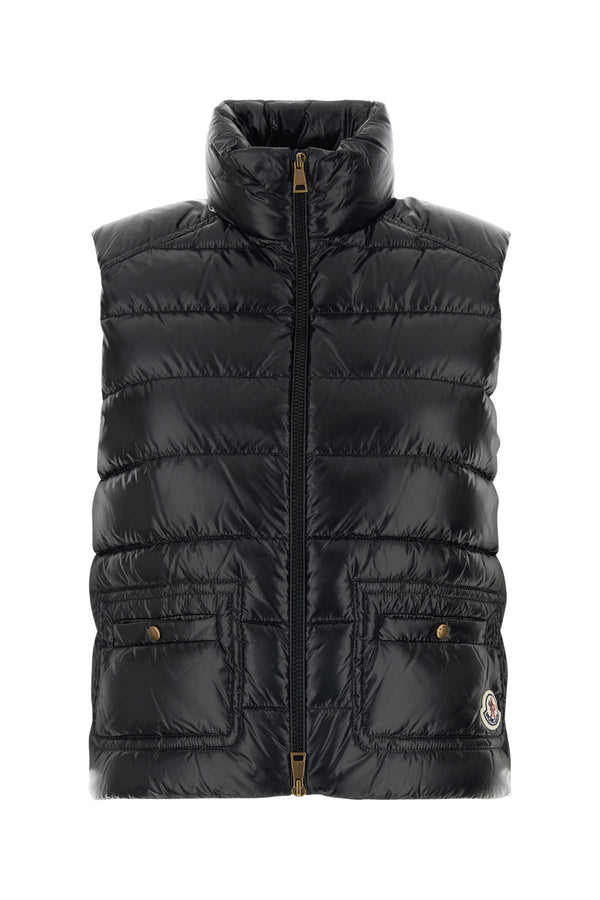 Moncler Vest Exterior: 100% Nylon; Lining: 100% Nylon; Padding: 90% Down down vest in black