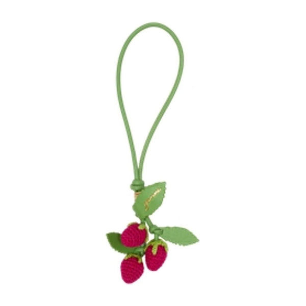 Raspberry Flower Keychain - Ganni Leather Multicolor Calfskin Accessories / Keychains