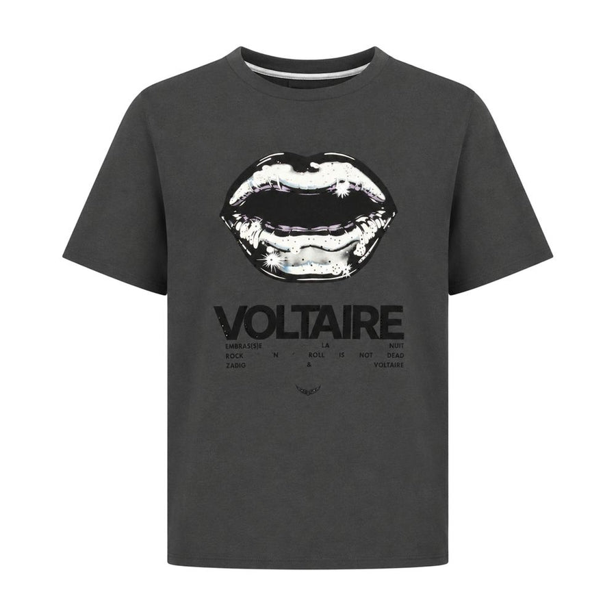 Tommer Tour Lips Strass T-Shirt - Zadig & Voltaire Cotton Black Ready-to-wear / T-shirts