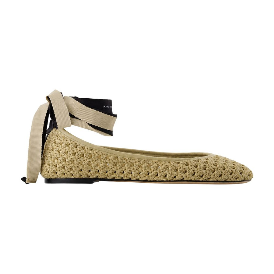 The Logo Ribbon Ballerinas - Marc Jacobs Synthetic Beige Shoes / Flat-shoes