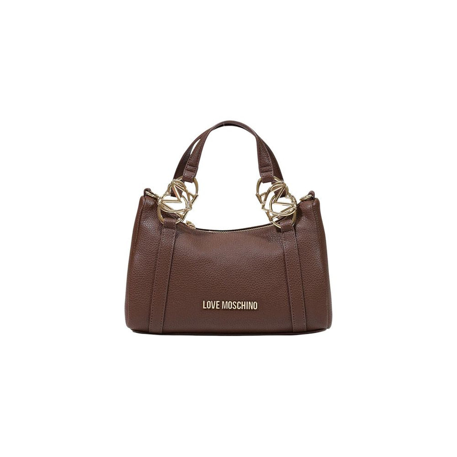 Love Moschino Polyurethane with pebbled leather-effect finish shoulder bag in brown