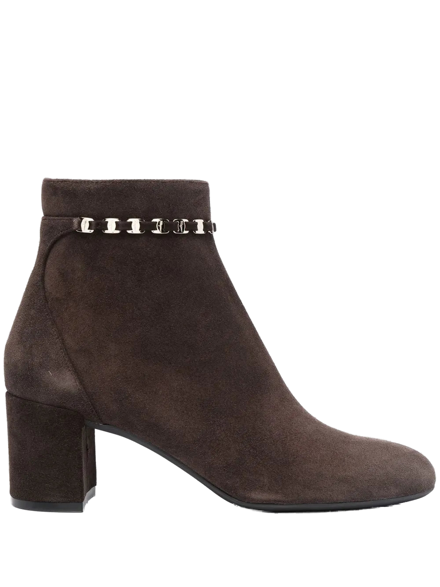 Ferragamo Suede ankle boot in brown