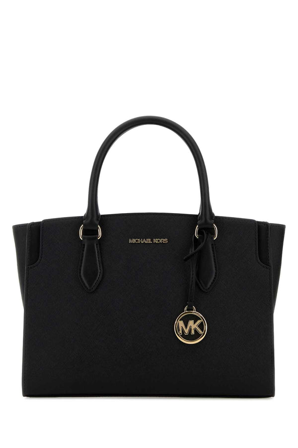 Black Leather Becca Handbag Cow Borse A Mano