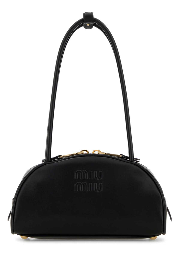 Black Leather Beau Shoulder Bag Nero Vitello Borse A Mano