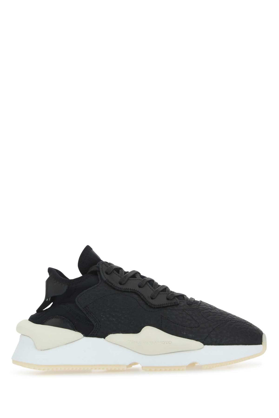 Black Leather And Fabric Y-3 Kaiwa Sneakers Blackcwhite