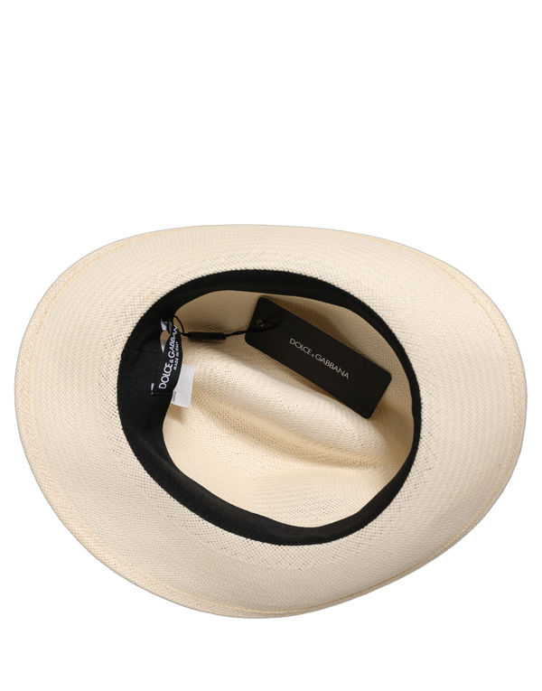 Dolce & Gabbana HAT10091 100% Paper Textile fedora in white
