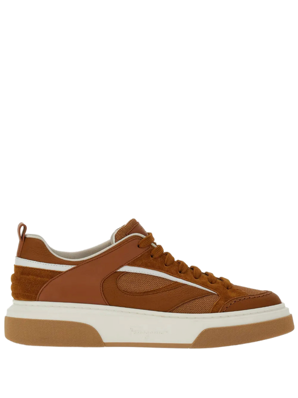 Ferragamo Calf leather sneaker in brown