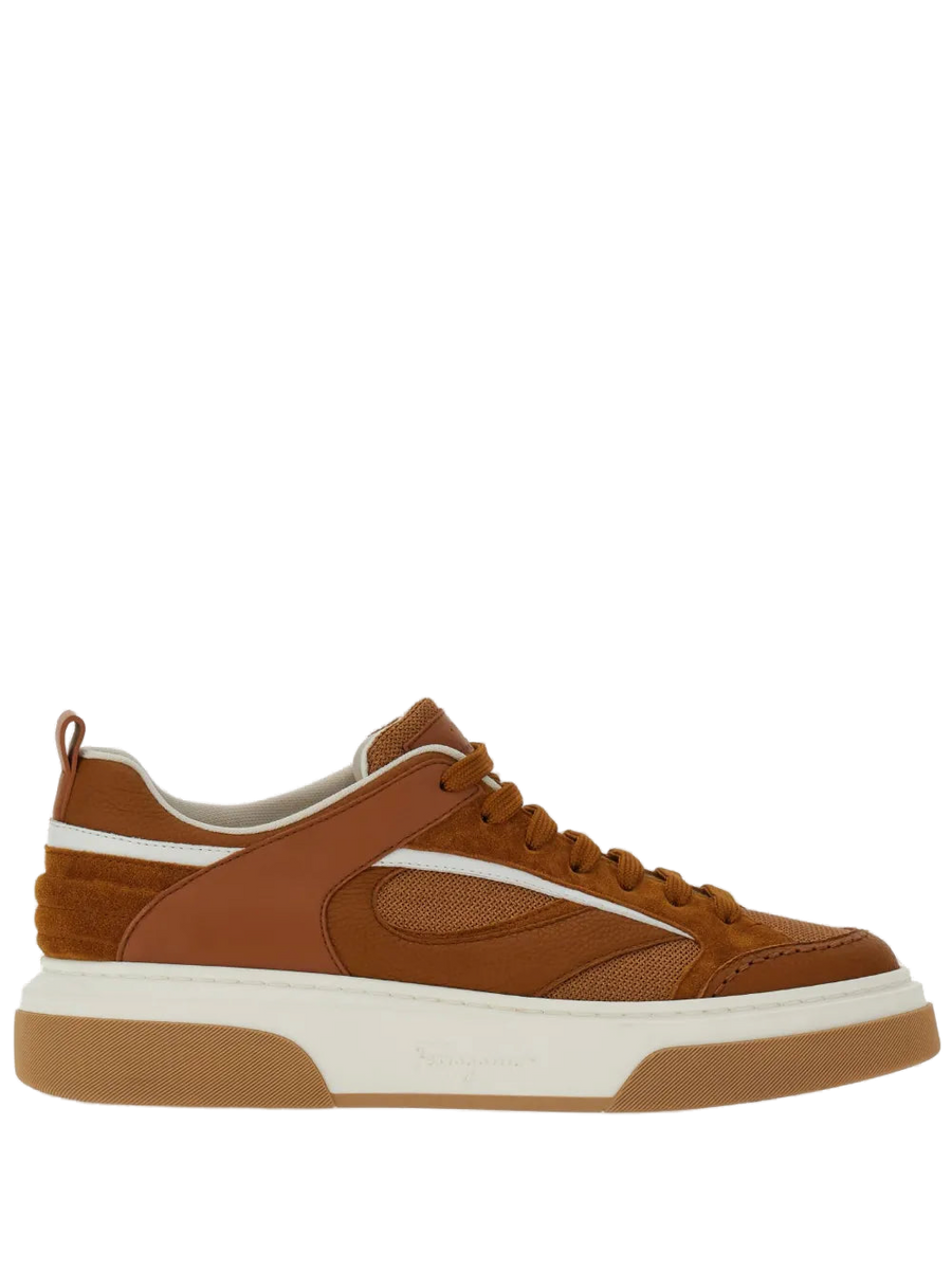 Ferragamo Calf leather sneaker in brown