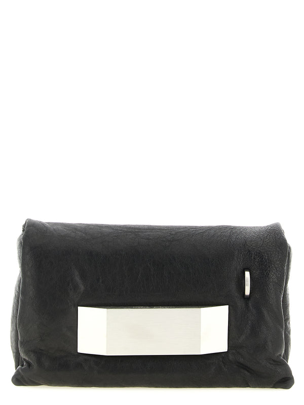 Rick Owens 100% lamb leather clutch in black