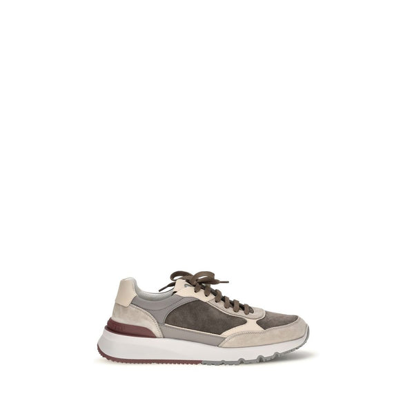 Gray Calf Leather Bos Taurus Chunky Sneakers