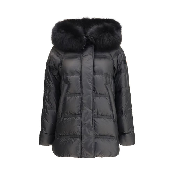 Black Polyester Full-Length Jacket Clothing