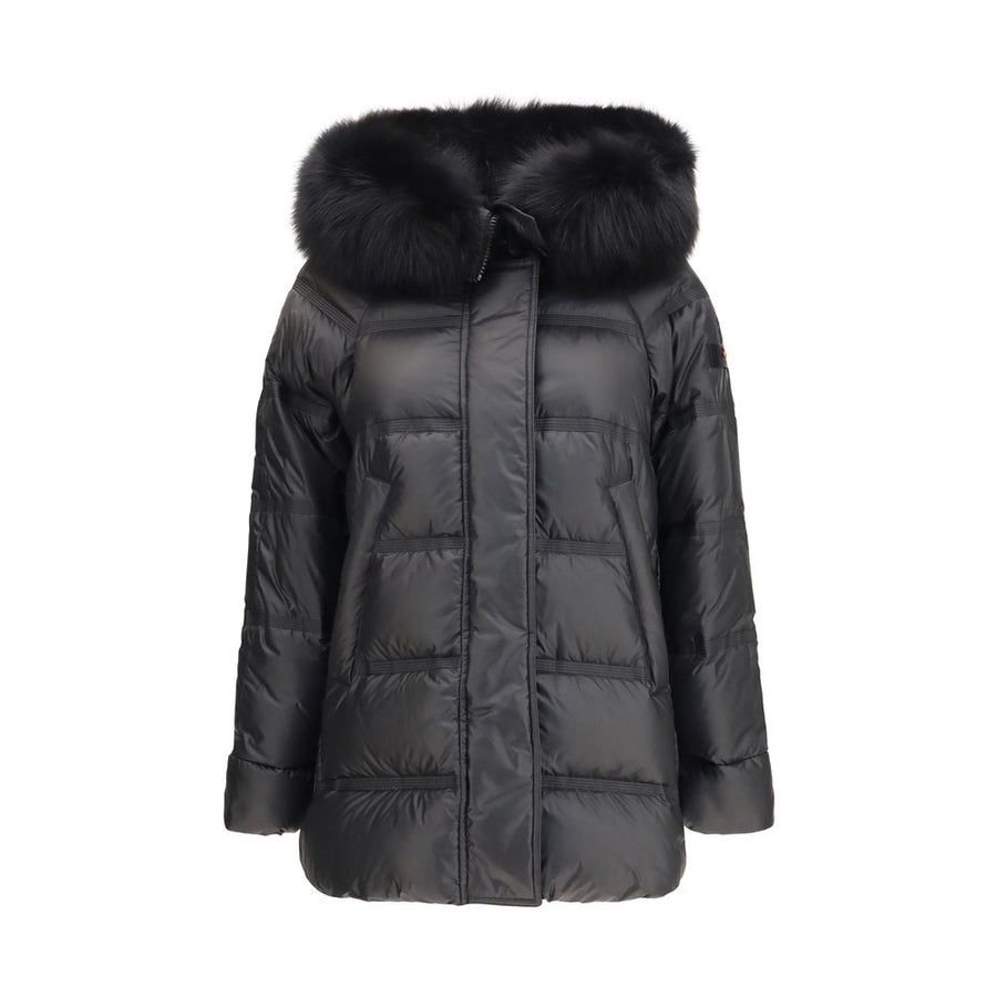Black Polyester Full-Length Jacket Clothing