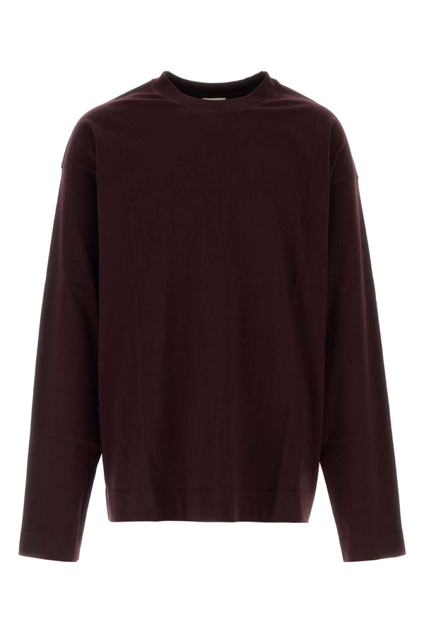 Grape Cotton Oversize Hegland T-Shirt Burgundy Exterior