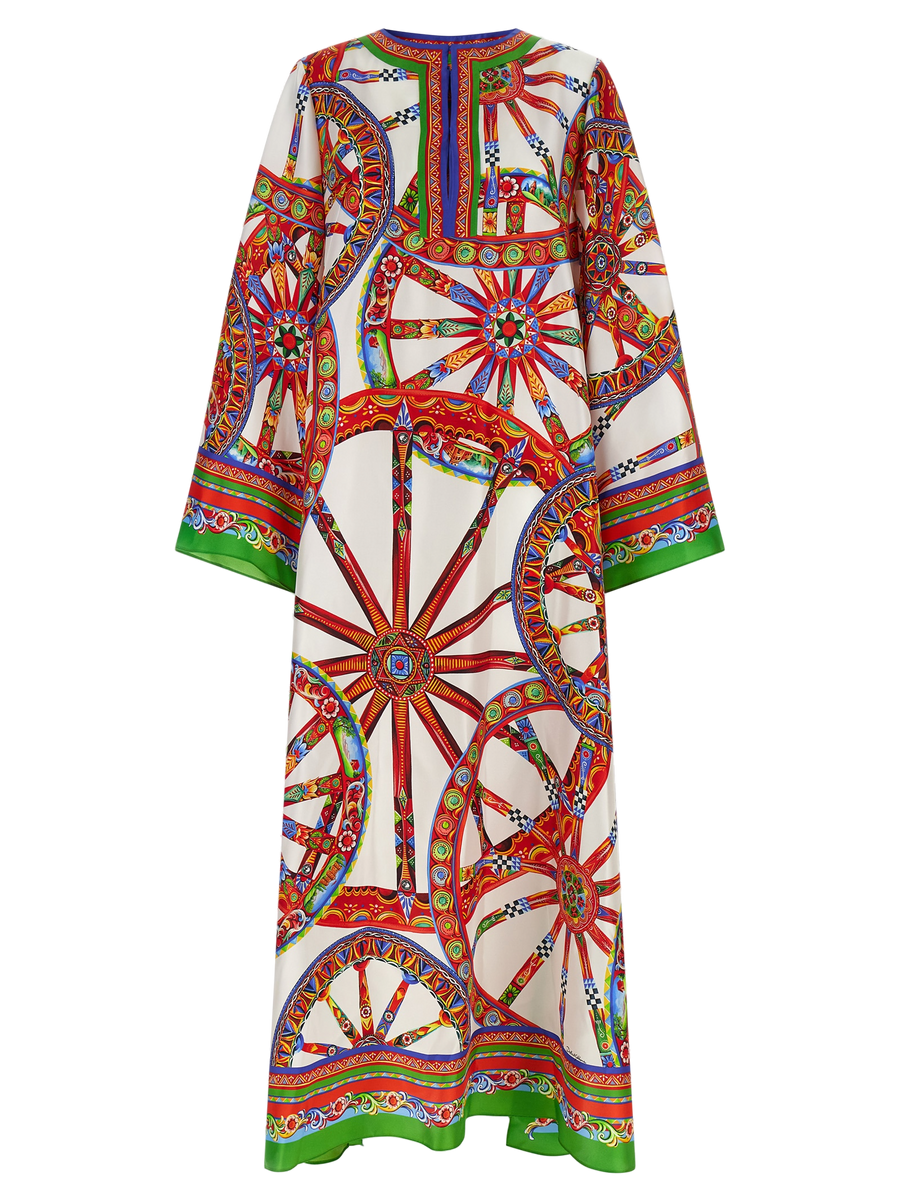 Multicolor Silk Long Dress
