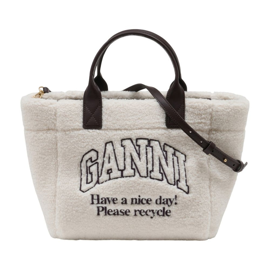 Ganni Synthetic tote bag in white