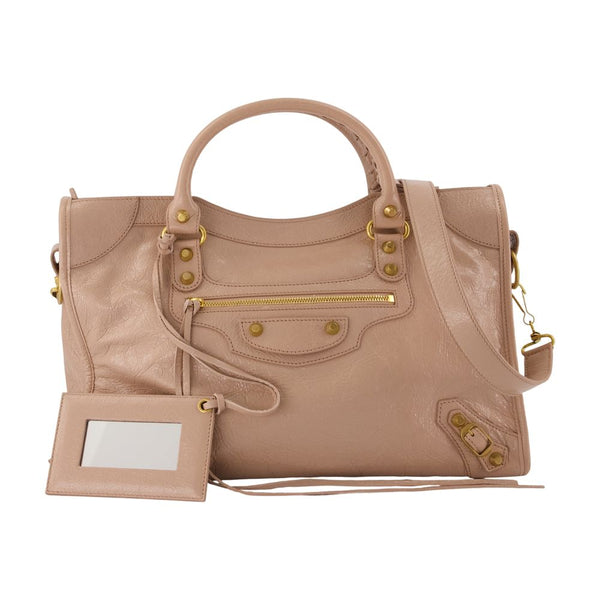 Le City M Handbag - Balenciaga Leather Beige Lambskin Bags / Handbags-purses