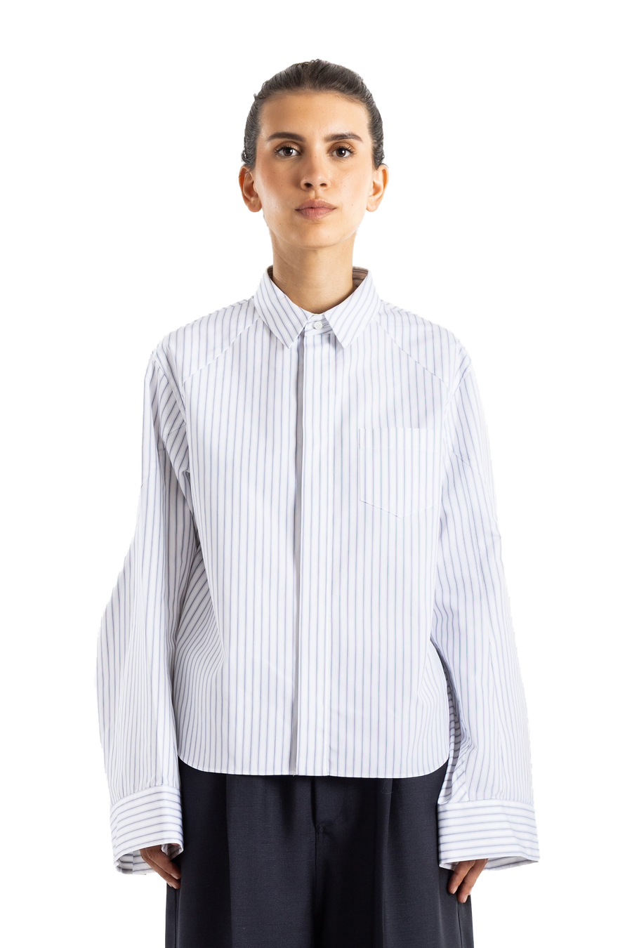 Sacai Cotton poplin shirt in white