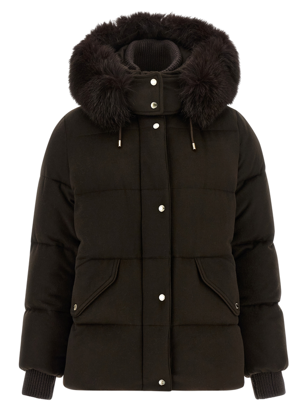 Brown Wool Full-Length Jacket Clothing
