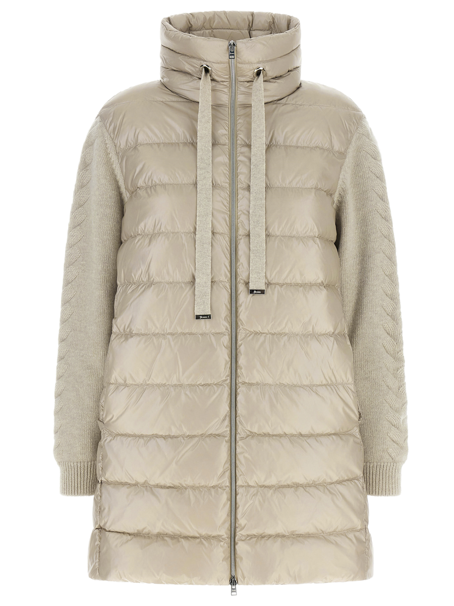 Beige Polyamide Full-Length Jacket Clothing