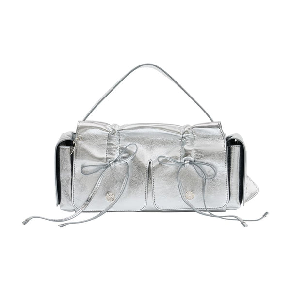 Acne Studios Calfskin shoulder bag in silver