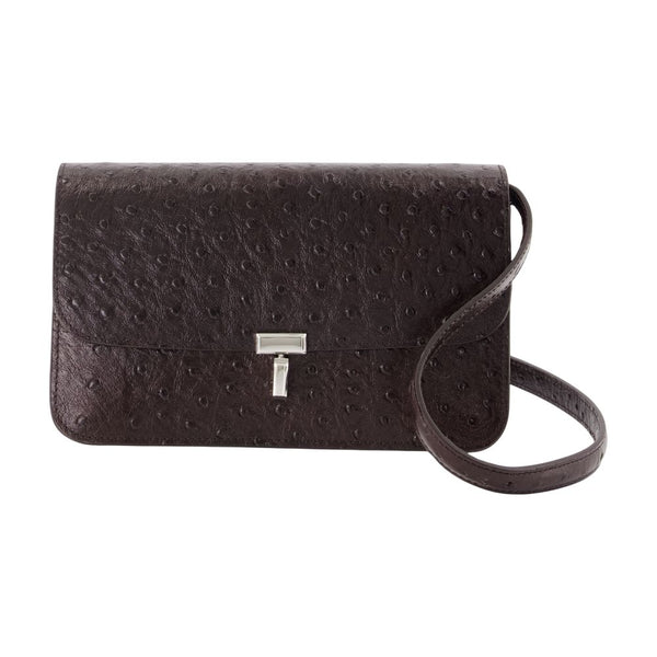 T-Lock Ostrich Crossbody - Toteme Leather Burgundy Calfskin Bags / Crossbodies