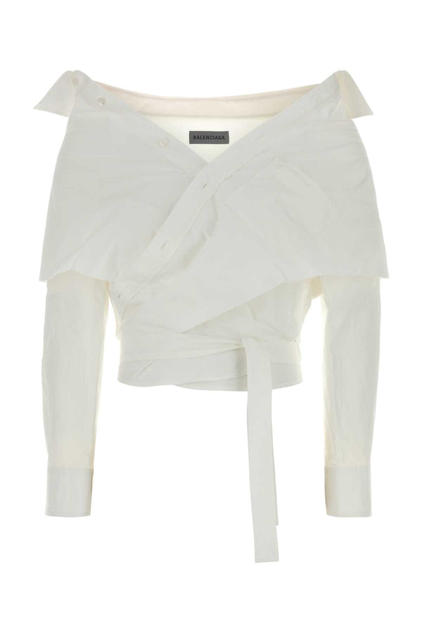 Balenciaga 100% Cotton (Exterior) blouse in white