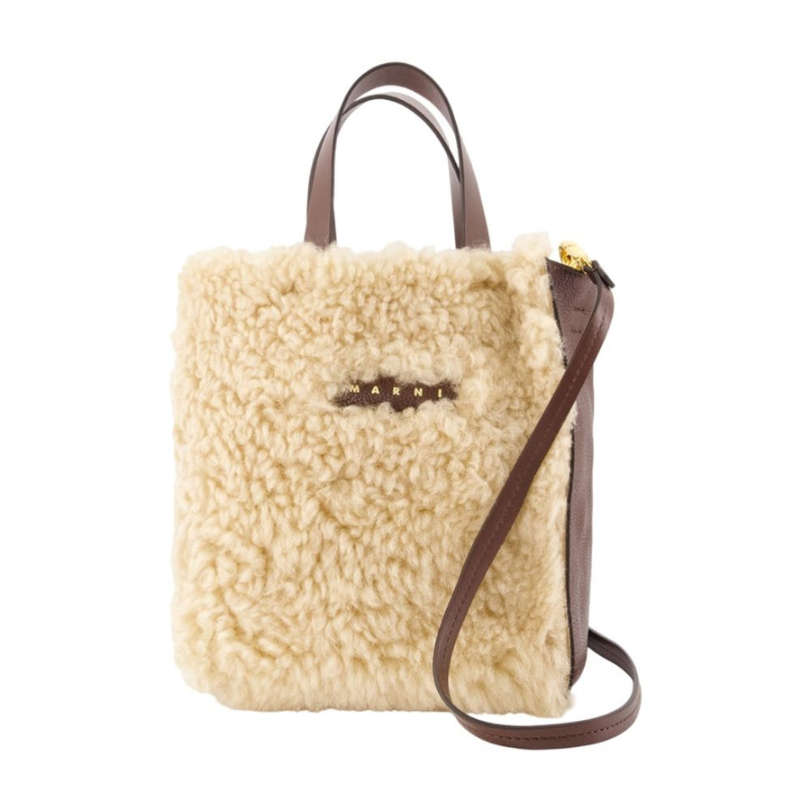 Marni Lambskin tote bag in beige