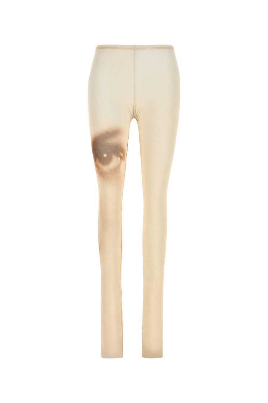 Printed Tulle Pant Beige Exterior: Nylon Pantaloni