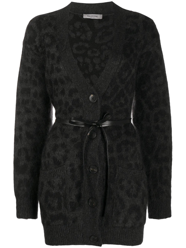 Valentino Mohair-wool blend cardigan in gray