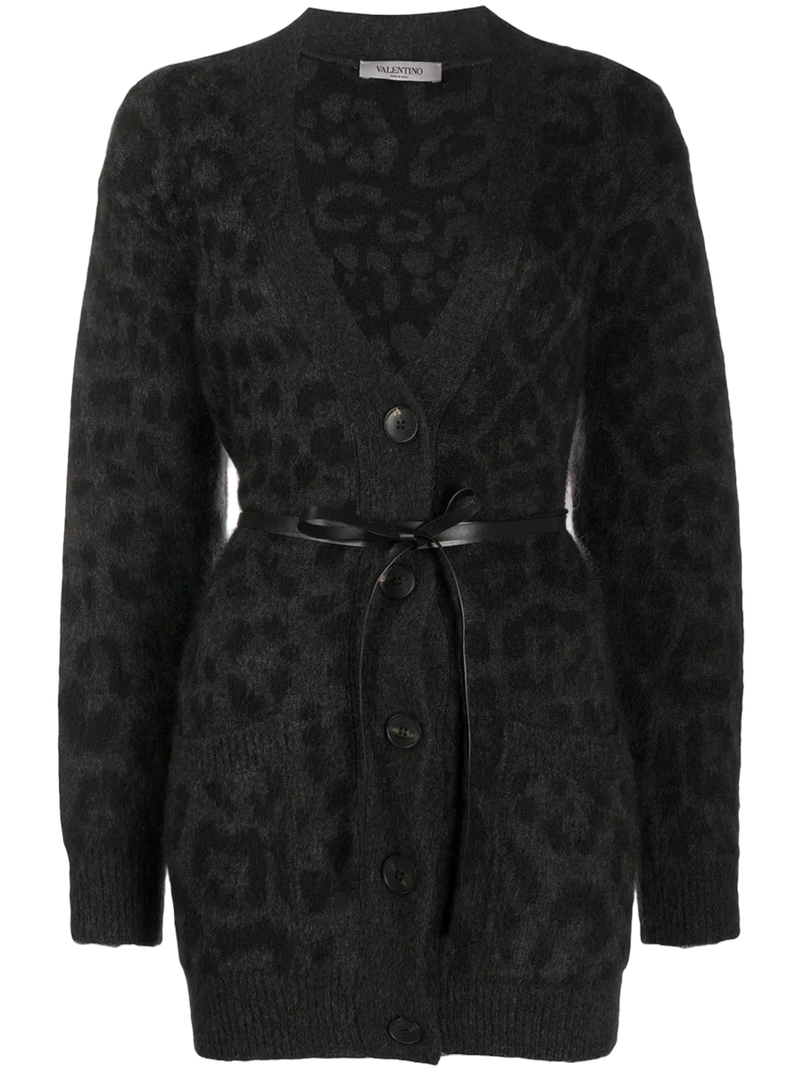 Valentino Mohair-wool blend cardigan in gray