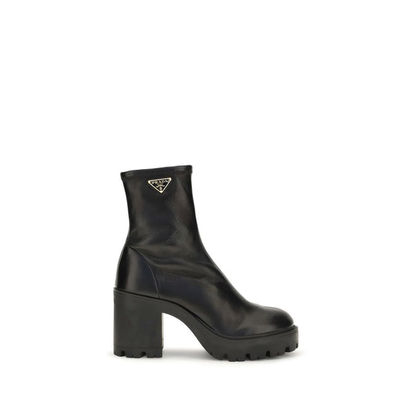Black Calf Leather Bos Taurus Ankle Boots