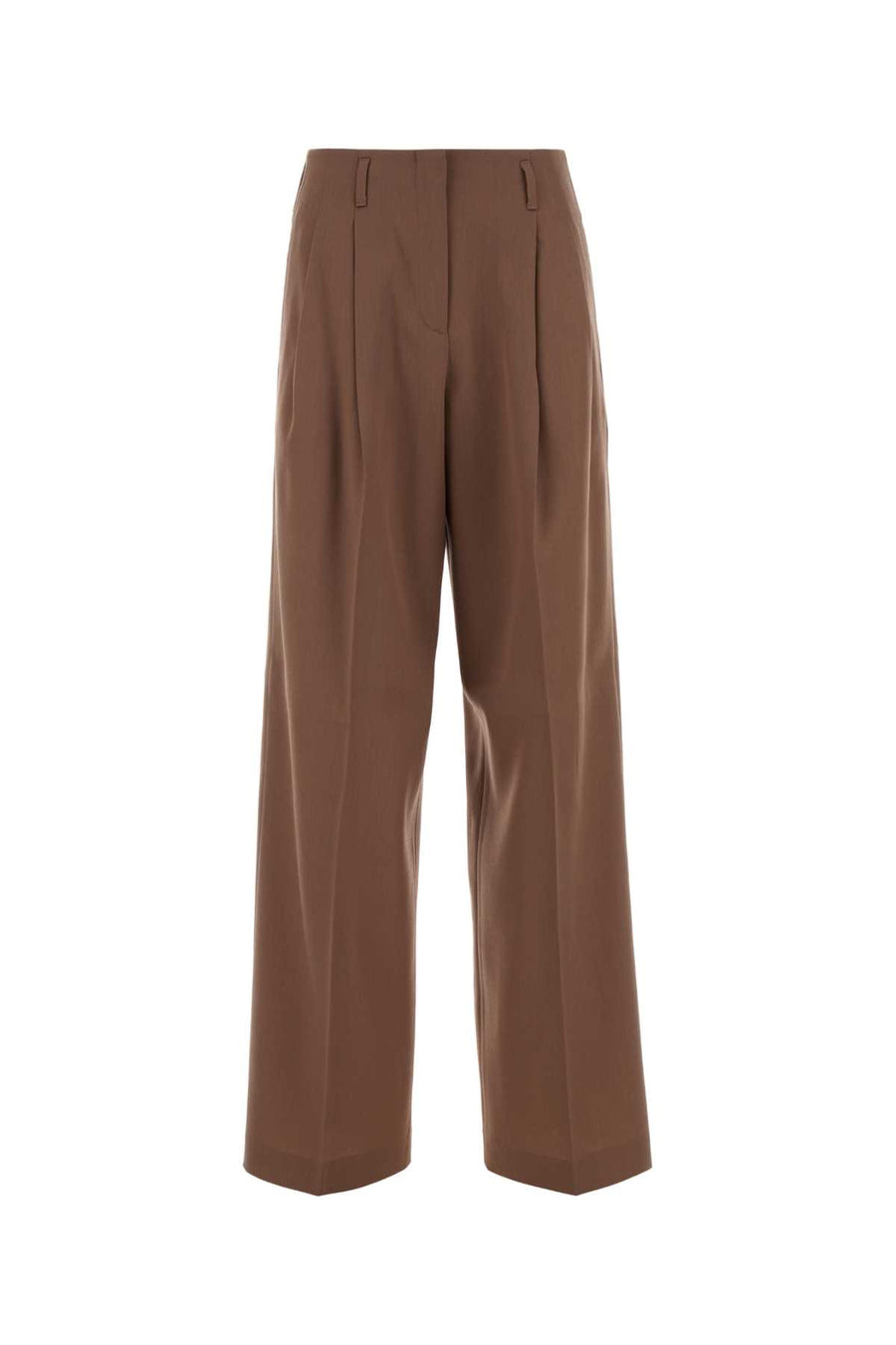 Antiqued Pink Wool Wide-Leg Pant Bronzepink Exterior: Virgin Pantaloni
