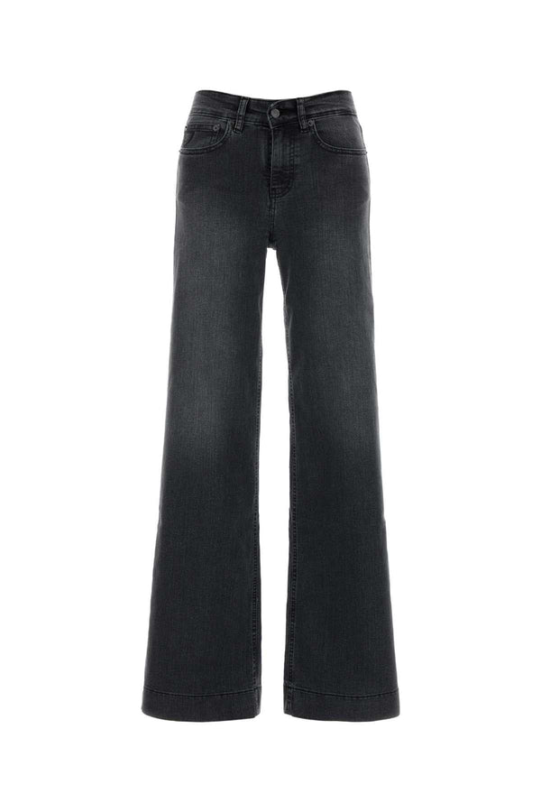 Slate Stretch Denim Lorna Wide-Leg Jeans Brushedblack