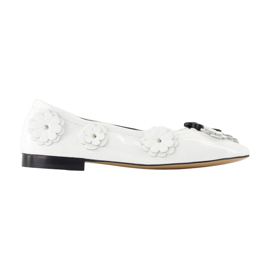 Cecilie Bahnsen Leather ballet flat in white