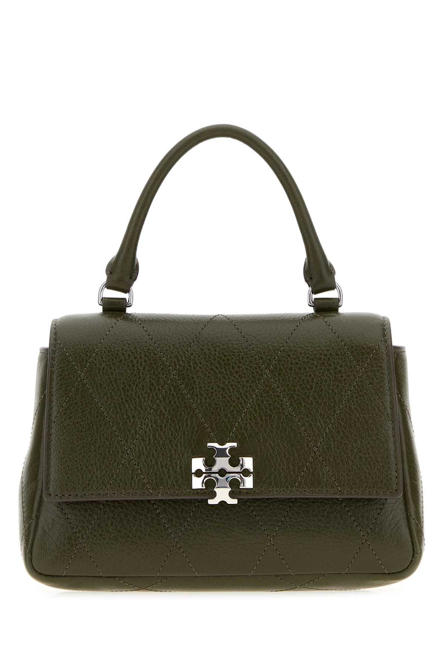 Khaki Leather Mini Charlie Handbag Leccio Portafogli