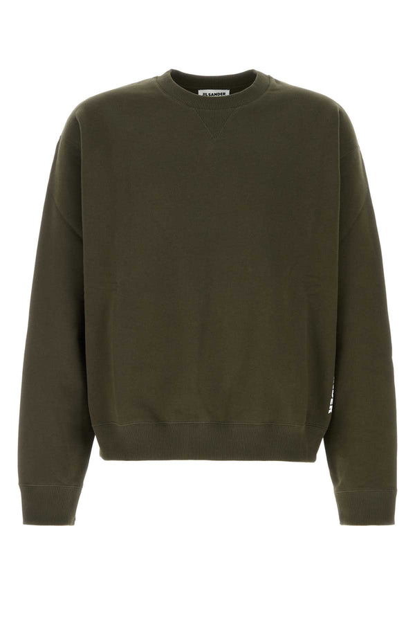 Jil Sander 100% Cotton sweatshirt in olive