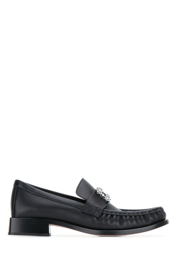 Roger Vivier Strass Leather loafer in black