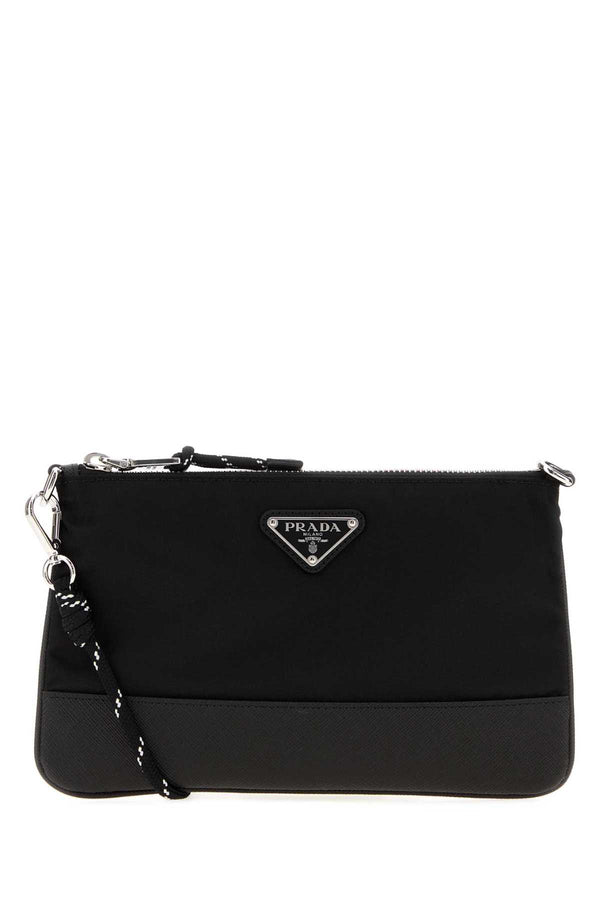 Prada Exterior: 100% Fabric crossbody bag in black