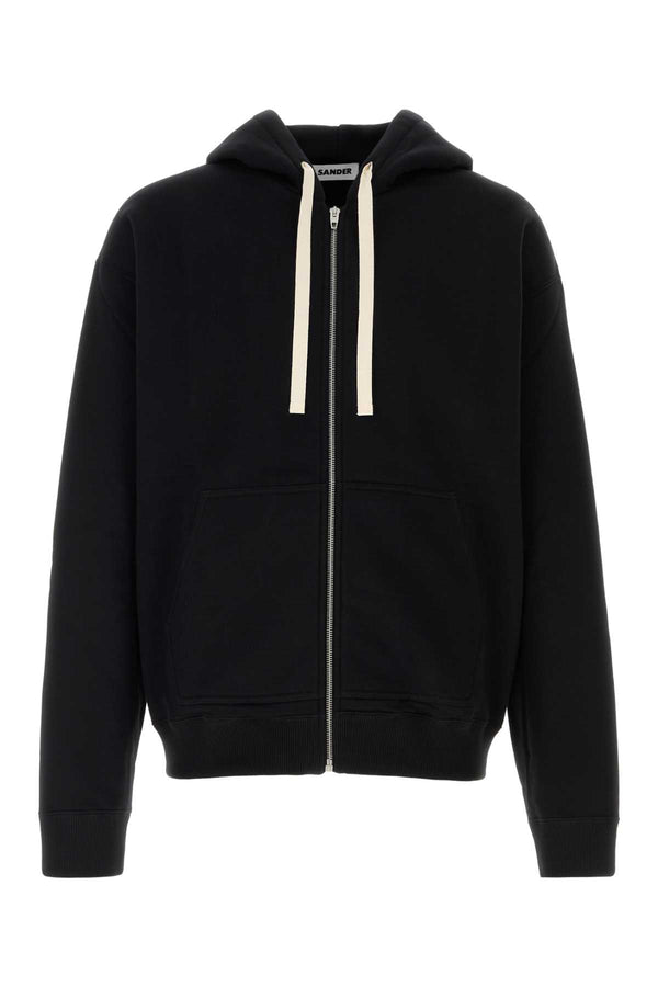 Black Cotton Sweatshirt 001 Exterior: Felpe