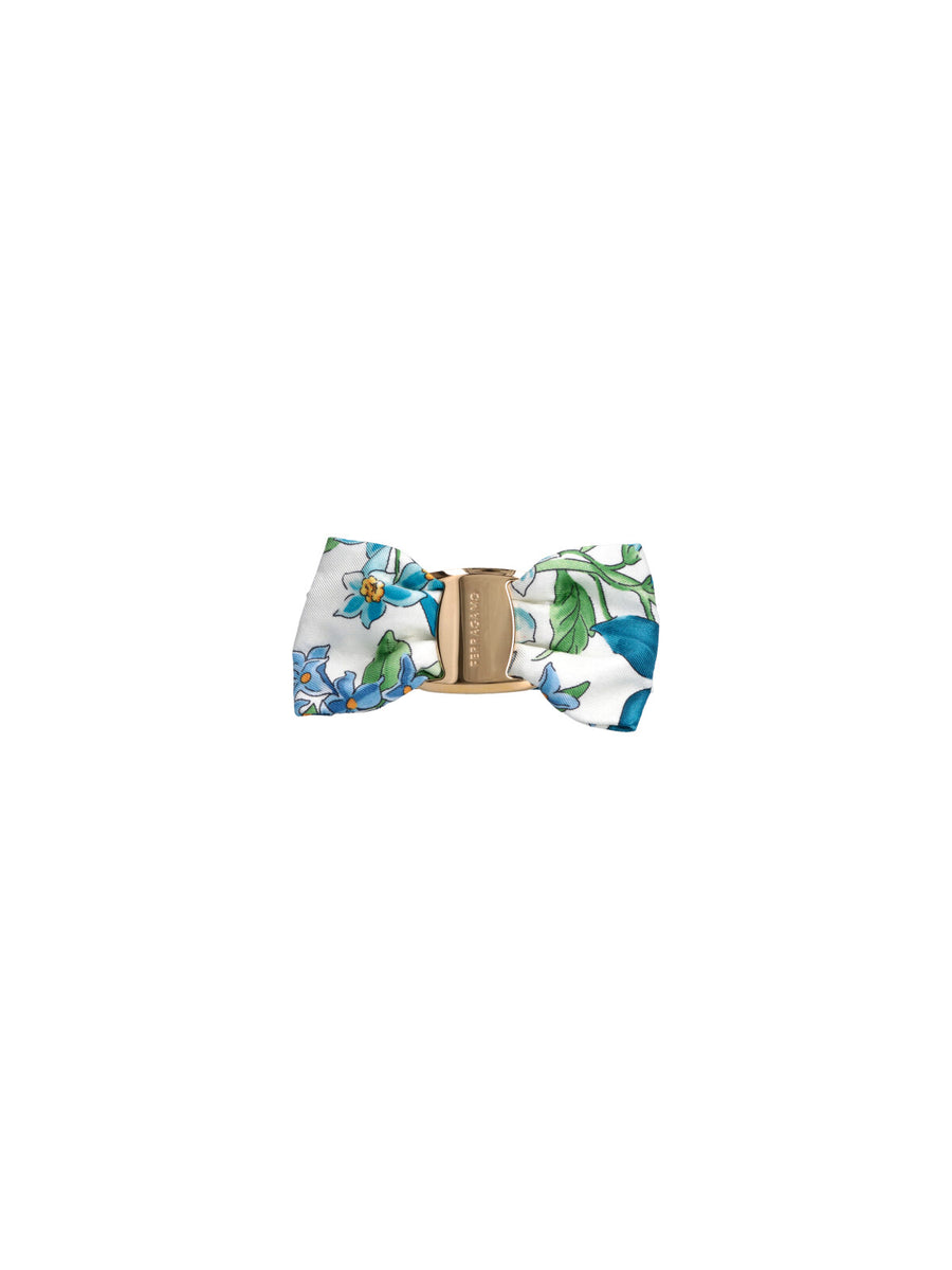 Ferragamo 795262 40% Silk hair bow in blue