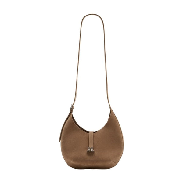 Courreges calfskin shoulder bag in beige