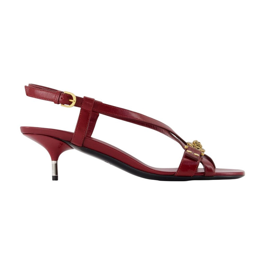 Pumps, Size 50 – Versace Leather Red Goatskin Shoes / Pumps
