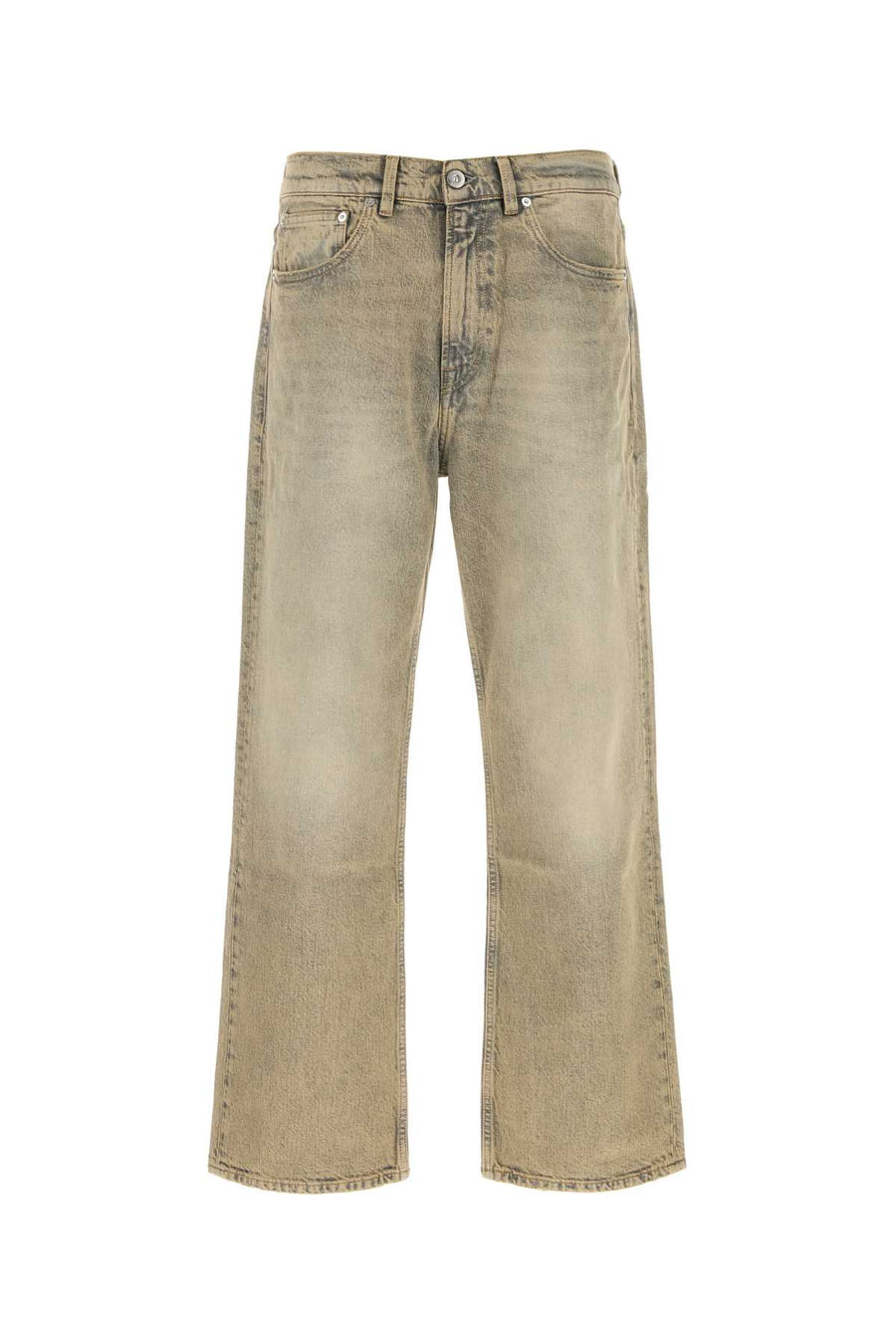 Sand Denim Third Cut Jeans Wolfpack Wash Exterior: Cotton