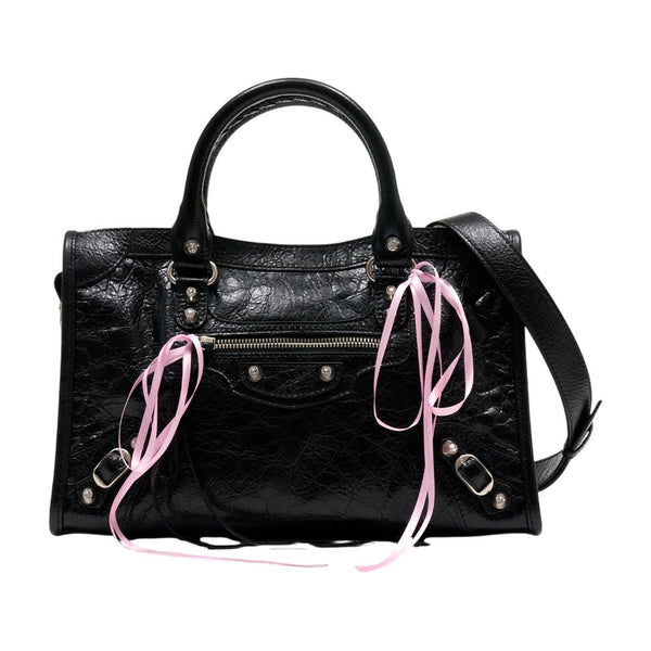 Balenciaga Lambskin top handle bag in black
