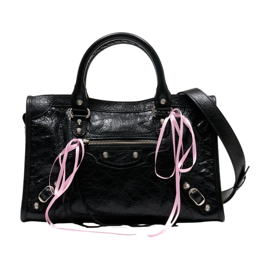 Balenciaga Lambskin top handle bag in black